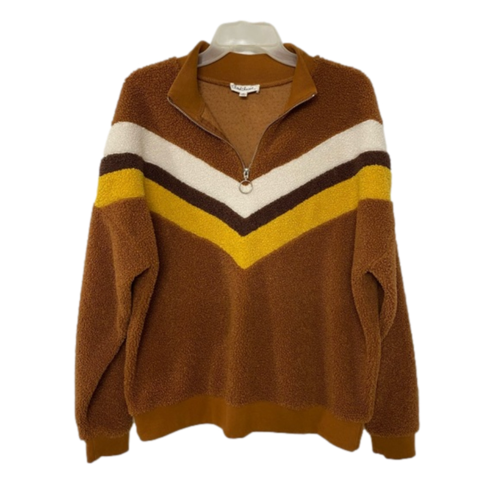Oversized Retro Half Zip Fleece Sweater Size M